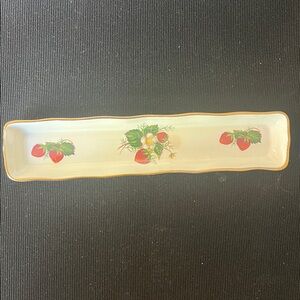 Bone china pen tray titled 'Strawberry Ripe' by Hammersley